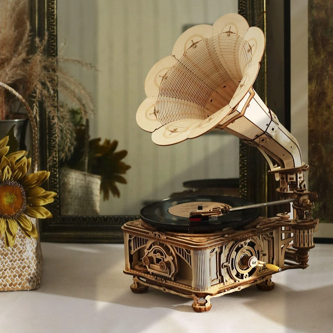 Gramophone mécanique en bois ROKR