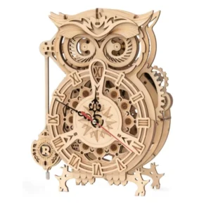 Horloge Hibou 3D en bois ROKR