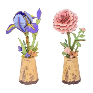 Duo de fleurs 3D en bois Robotime