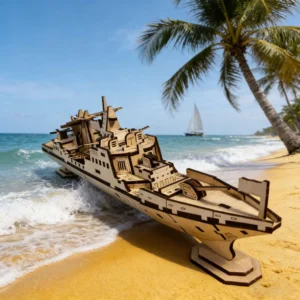 Maquette bateau militaire 3D en bois