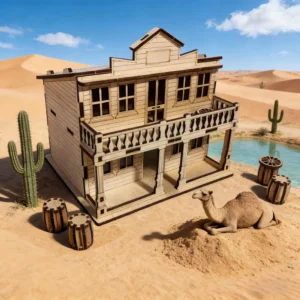 Maison western 3D en bois