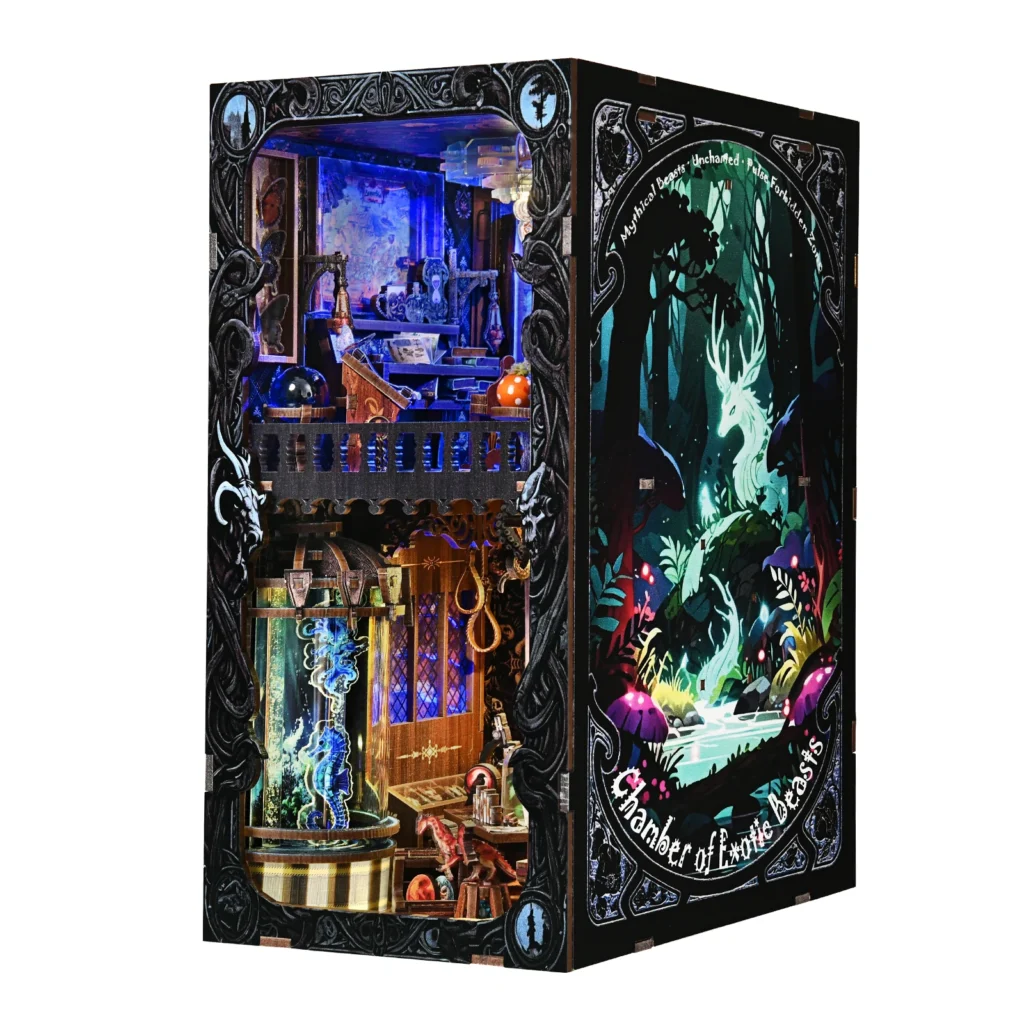 Book nook cabinet des curiosités 3D en bois