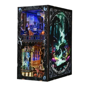 Book nook cabinet des curiosités 3D en bois