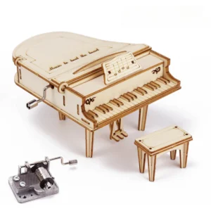 Piano mécanique miniature 3D en bois