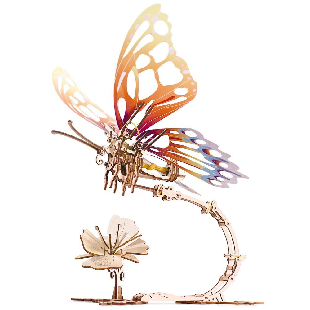 Papillon mécanique 3D en bois Ugears