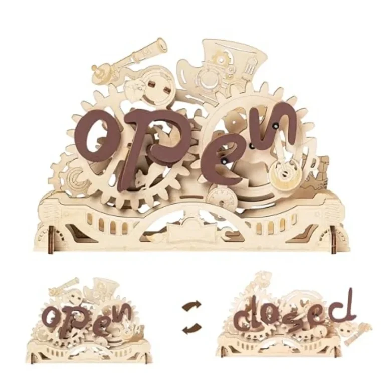 Panneau Open Closed mécanique en bois Robotime à assembler