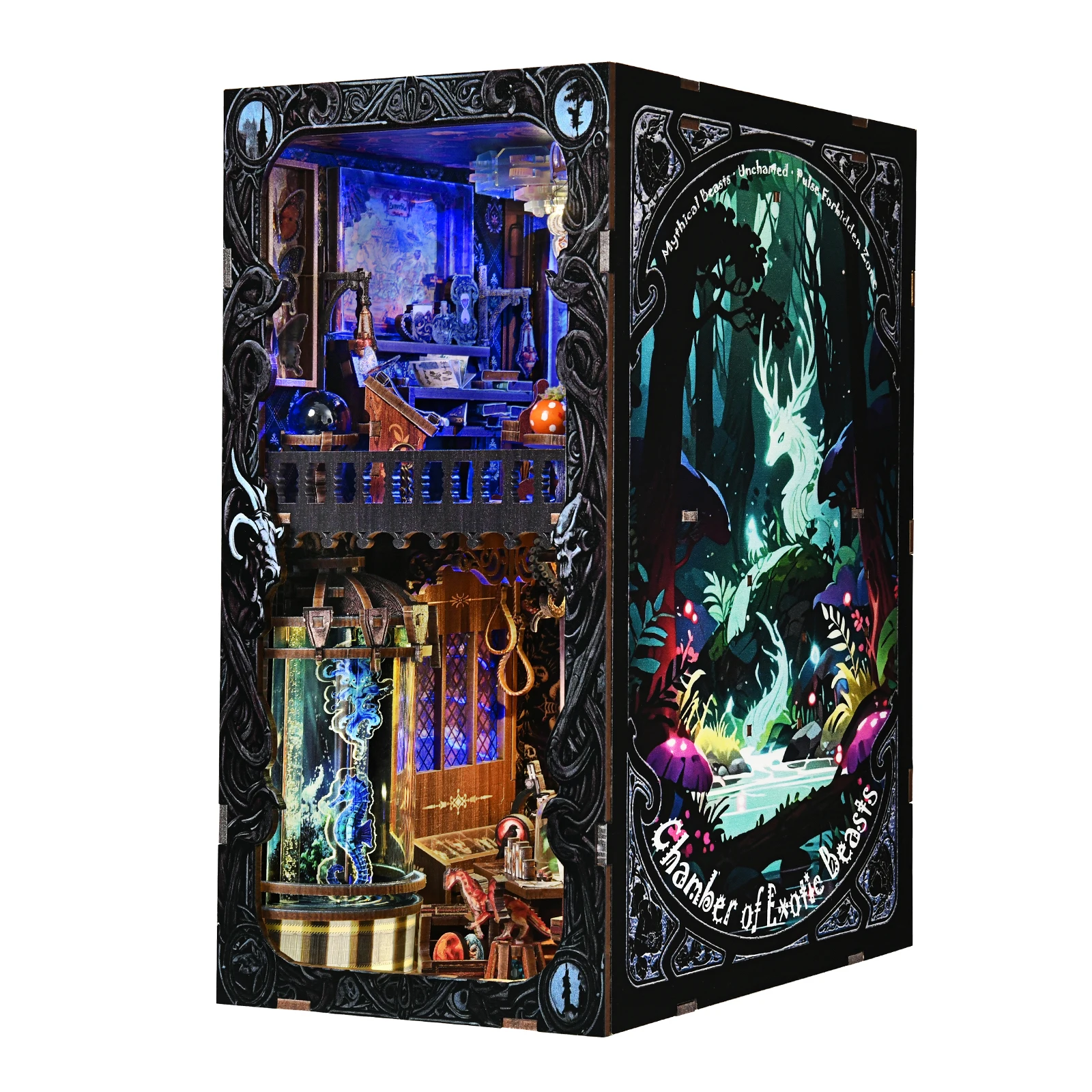 Book nook cabinet des créatures fantastiques LED