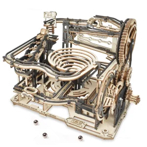 Circuit à billes spirale 3D en bois