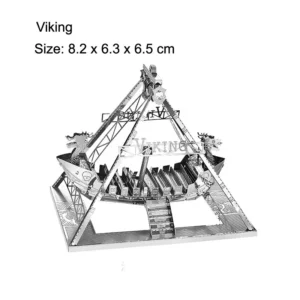 Manège bateau viking miniature 3D en métal