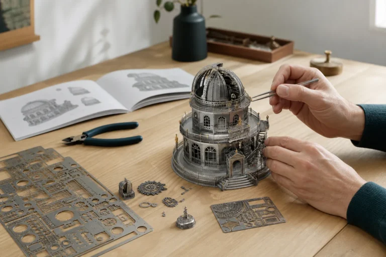 Montage d’une maquette métal 3D avec une pince de précision