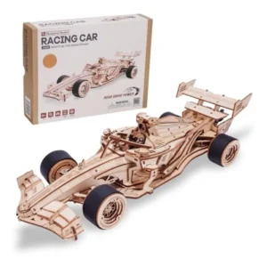 Voiture de course ROKR LK505 en bois — kit et modèle assemblé